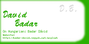 david badar business card