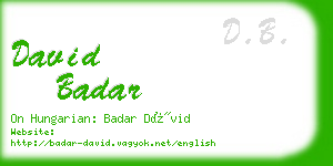 david badar business card